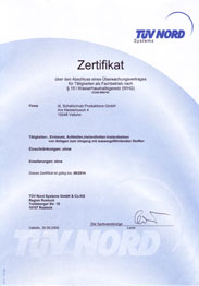Zertifikat WHG Wasserhaushaltsgesetz